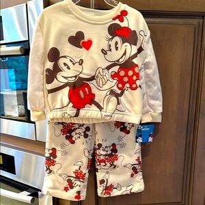 Disney Mickey and Minnie Kids Pajamas - Cream and Red
